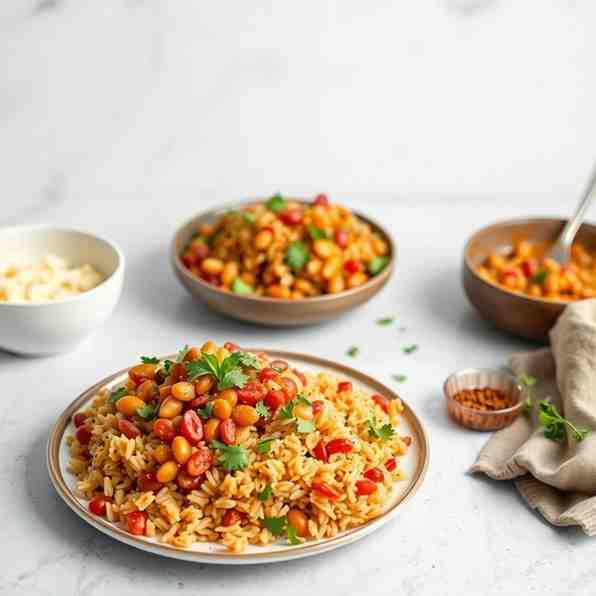 Koshari for Two - Easy Red Lentil Rice Recipe